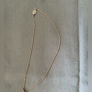 Rose gold necklace with cz snake.